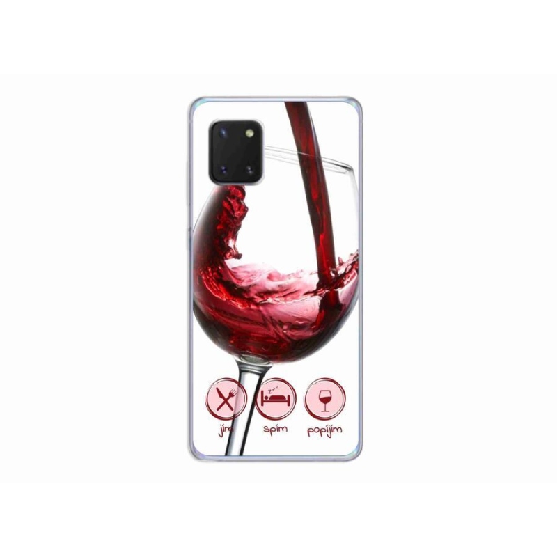 Gelový obal mmCase na mobil Samsung Galaxy Note 10 Lite - sklenička vína červené