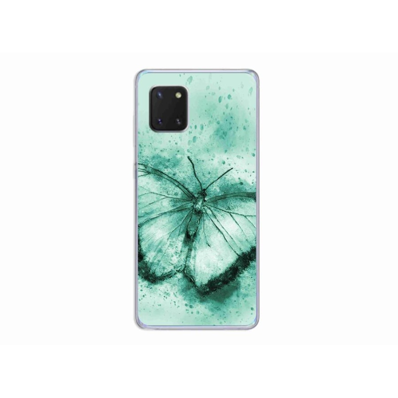Gelový obal mmCase na mobil Samsung Galaxy Note 10 Lite - zelený motýl