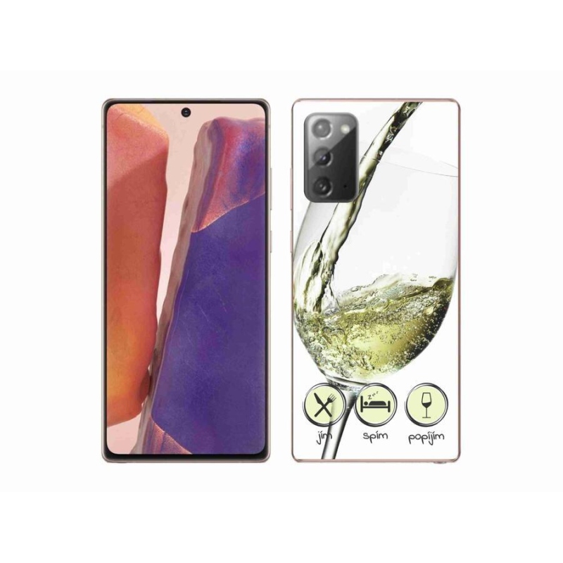 Gelový obal mmCase na mobil Samsung Galaxy Note 20/Note 20 5G - sklenička vína bílé