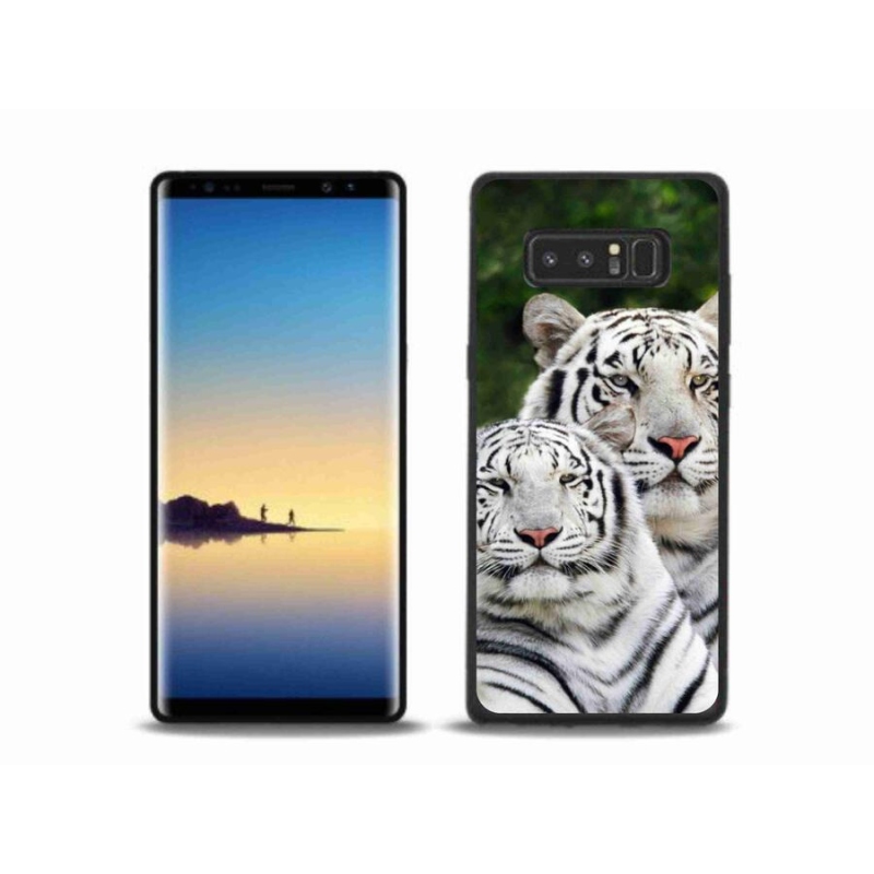 Gelový obal mmCase na mobil Samsung Galaxy Note 8 - bílí tygři