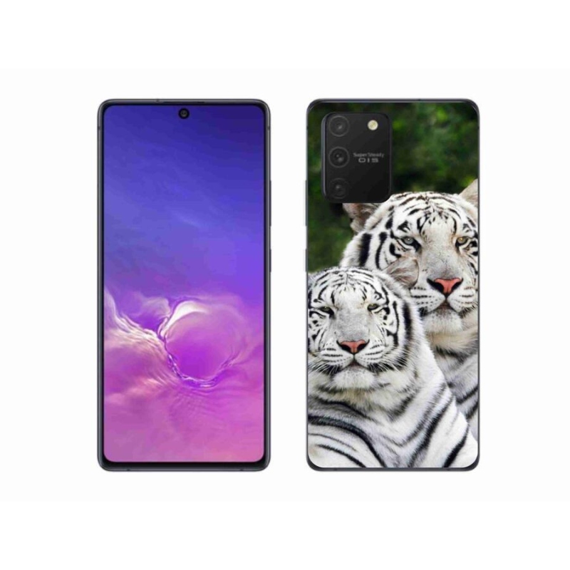 Gelový obal mmCase na mobil Samsung Galaxy S10 Lite - bílí tygři