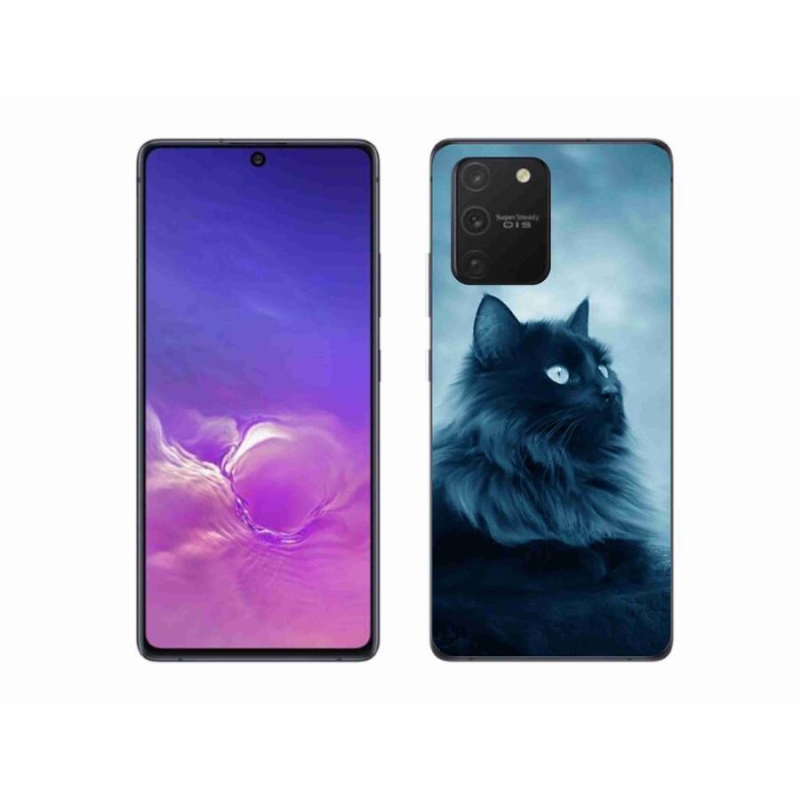 Gelový obal mmCase na mobil Samsung Galaxy S10 Lite - černá kočka 1