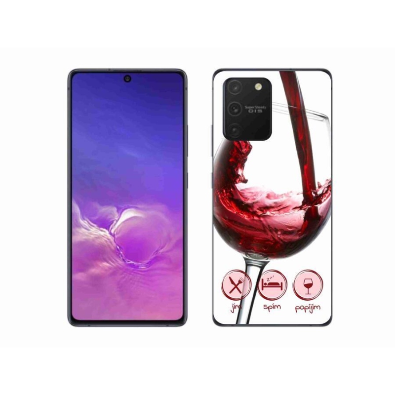 Gelový obal mmCase na mobil Samsung Galaxy S10 Lite - sklenička vína červené
