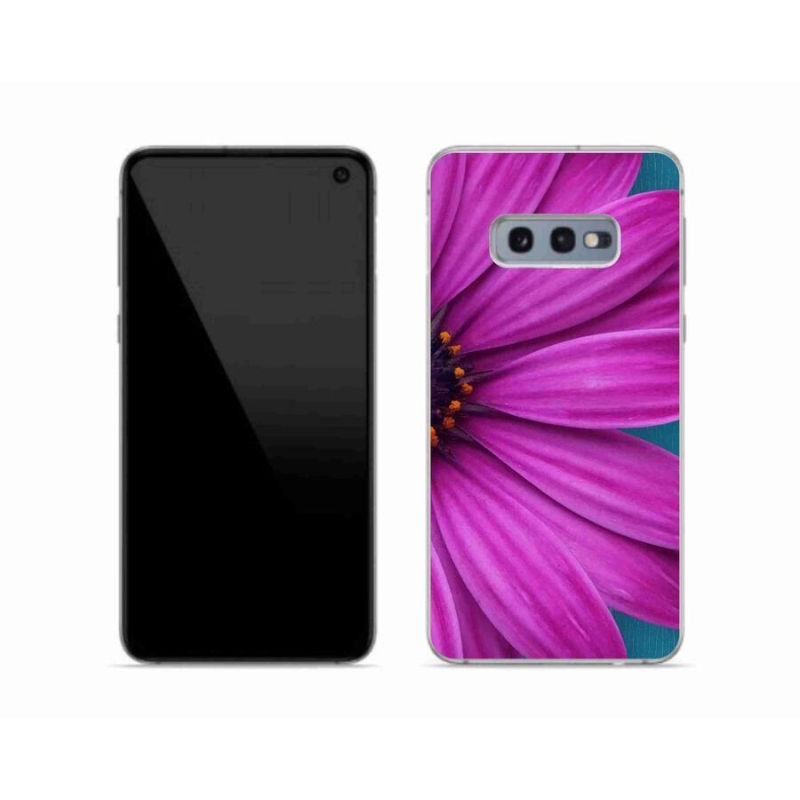 Gelový obal mmCase na mobil Samsung Galaxy S10e - fialová kopretina