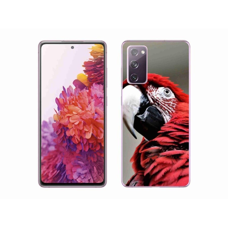 Gelový obal mmCase na mobil Samsung Galaxy S20 FE - papoušek ara červený