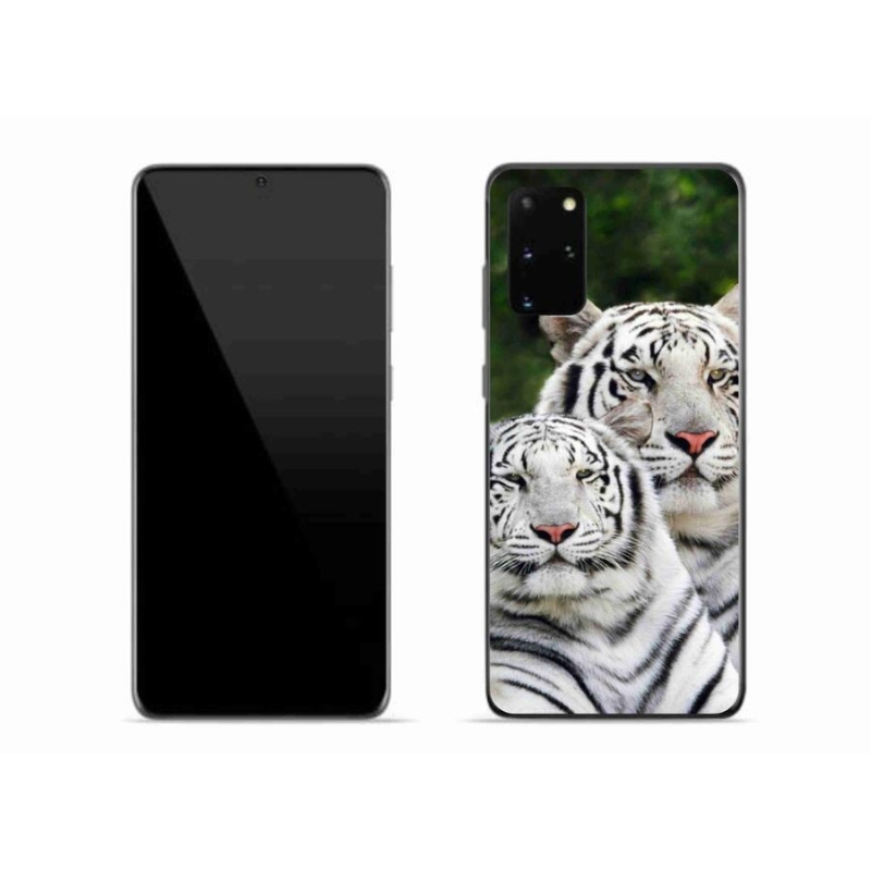 Gelový obal mmCase na mobil Samsung Galaxy S20 Plus - bílí tygři