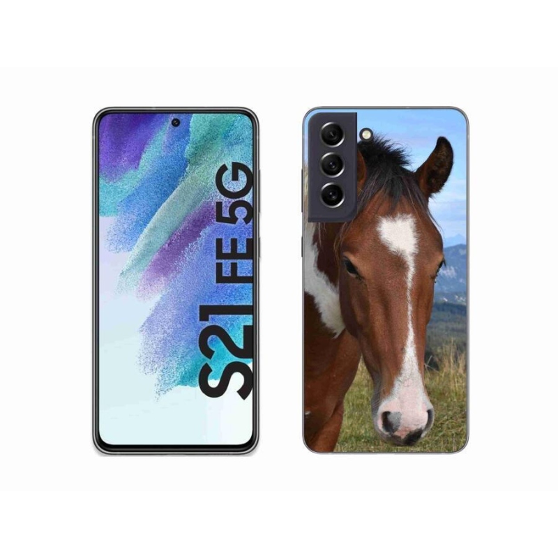 Gelový obal mmCase na mobil Samsung Galaxy S21 FE 5G - hnědý kůň