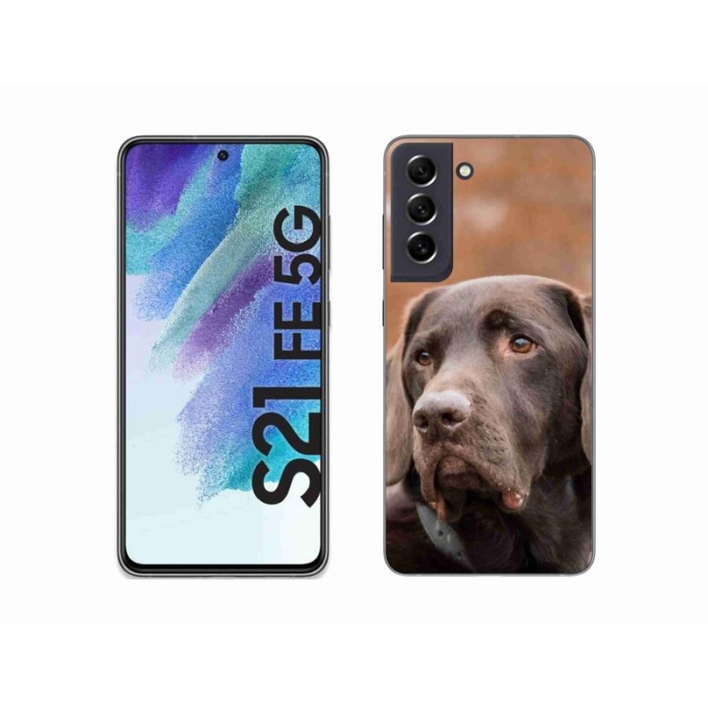 Gelový obal mmCase na mobil Samsung Galaxy S21 FE 5G - hnědý labrador