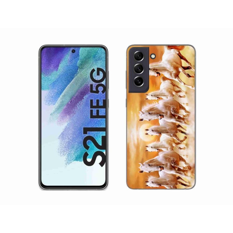 Gelový obal mmCase na mobil Samsung Galaxy S21 FE 5G - koně 2