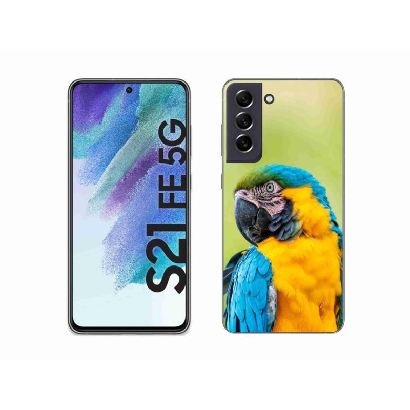 Gelový obal mmCase na mobil Samsung Galaxy S21 FE 5G - papoušek ara 2