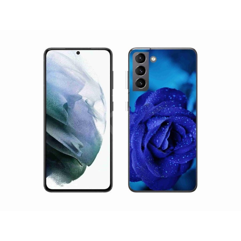 Gelový obal mmCase na mobil Samsung Galaxy S21 - modrá růže