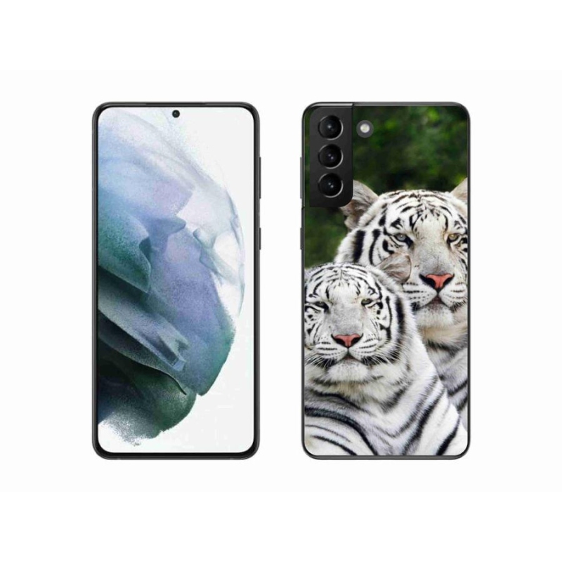 Gelový obal mmCase na mobil Samsung Galaxy S21 Plus - bílí tygři