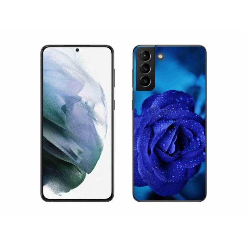 Gelový obal mmCase na mobil Samsung Galaxy S21 Plus - modrá růže
