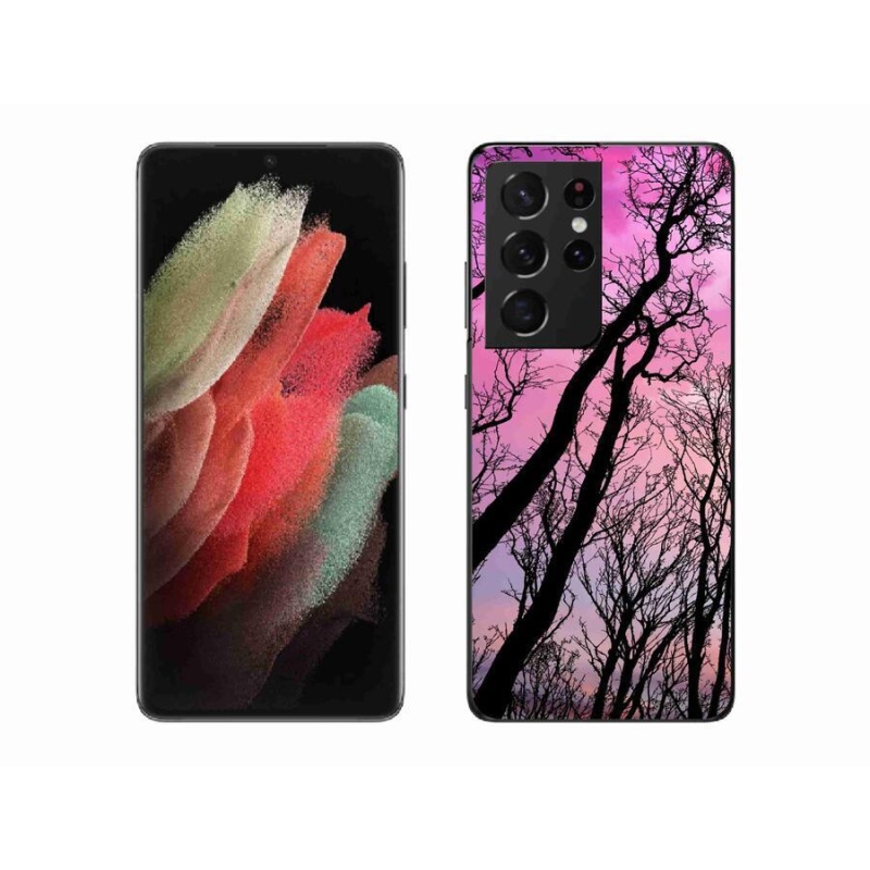 Gelový obal mmCase na mobil Samsung Galaxy S21 Ultra 5G - opadané stromy