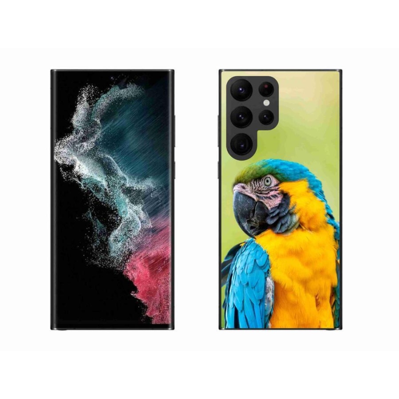 Gelový obal mmCase na mobil Samsung Galaxy S22 Ultra 5G - papoušek ara 2