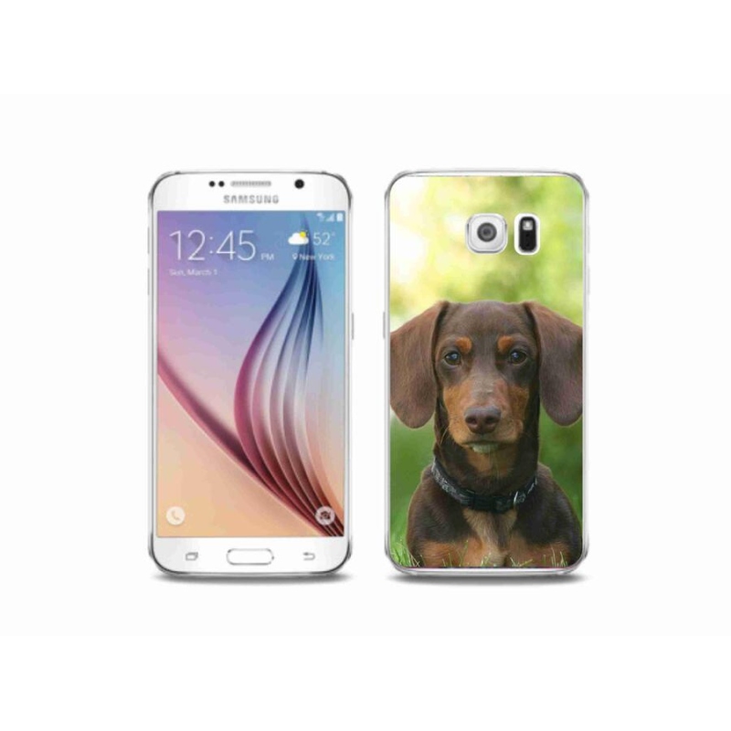 Gelový obal mmCase na mobil Samsung Galaxy S6 - hnědý jezevčík