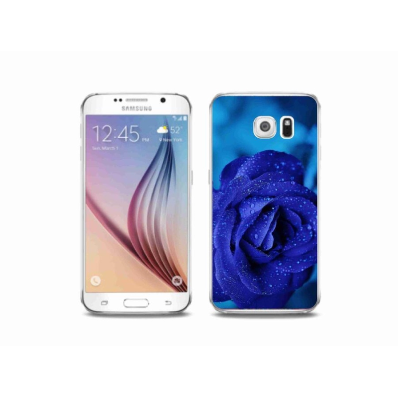 Gelový obal mmCase na mobil Samsung Galaxy S6 - modrá růže