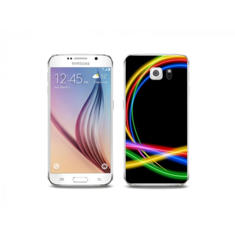 Gelový obal mmCase na mobil Samsung Galaxy S6 - neonové kruhy