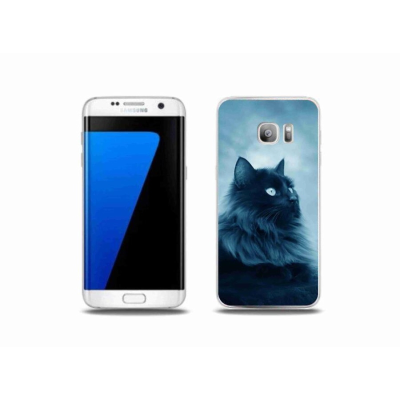 Gelový obal mmCase na mobil Samsung Galaxy S7 Edge - černá kočka 1