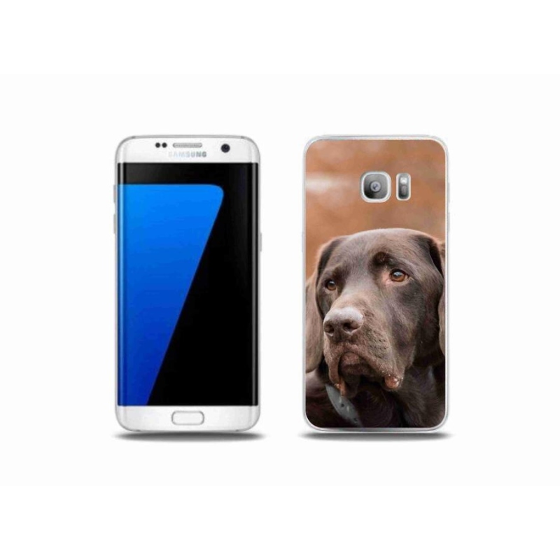 Gelový obal mmCase na mobil Samsung Galaxy S7 Edge - hnědý labrador