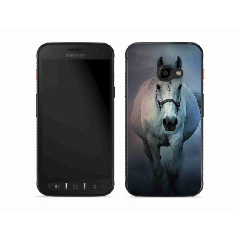 Gelový obal mmCase na mobil Samsung Galaxy Xcover 4S - běžící bílý kůň
