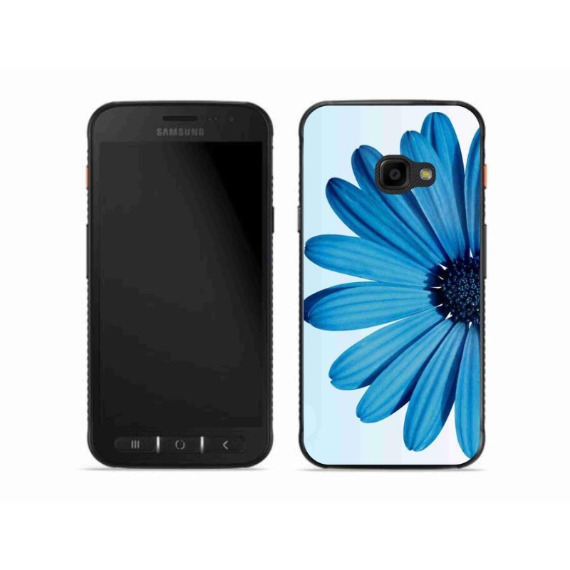 Gelový obal mmCase na mobil Samsung Galaxy Xcover 4S - modrá kopretina
