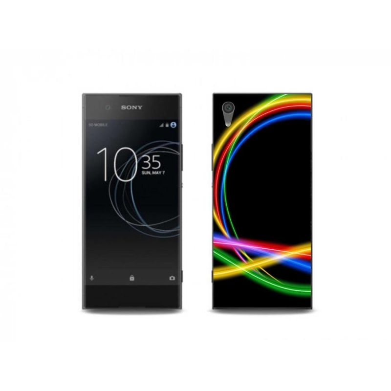 Gelový obal mmCase na mobil Sony Xperia XA1 Plus - neonové kruhy