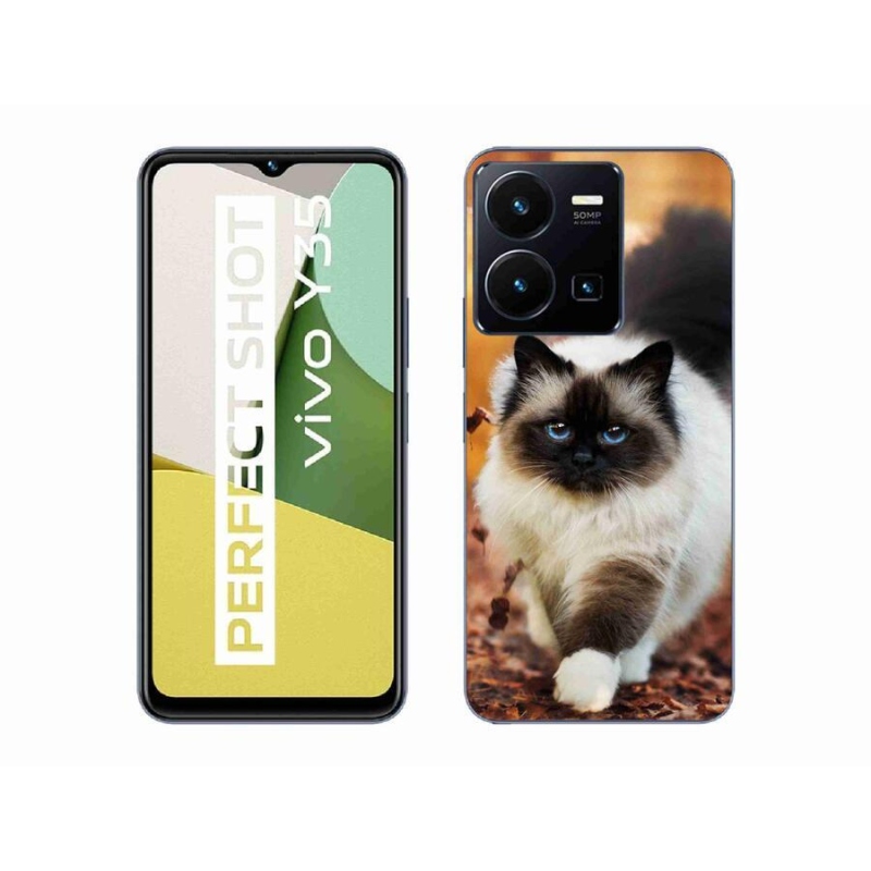 Gelový obal mmCase na mobil Vivo Y35 - kočka