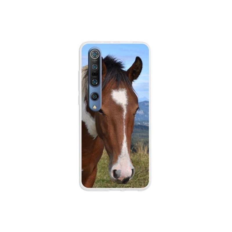 Gelový obal mmCase na mobil Xiaomi Mi 10 - hnědý kůň