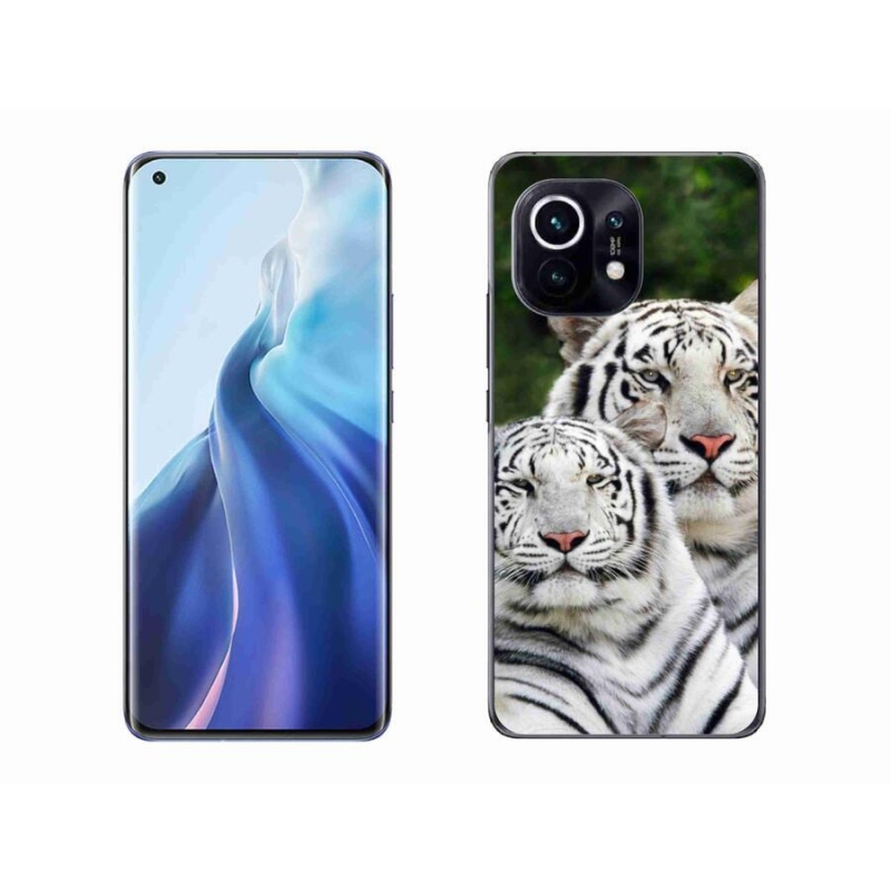 Gelový obal mmCase na mobil Xiaomi Mi 11 - bílí tygři
