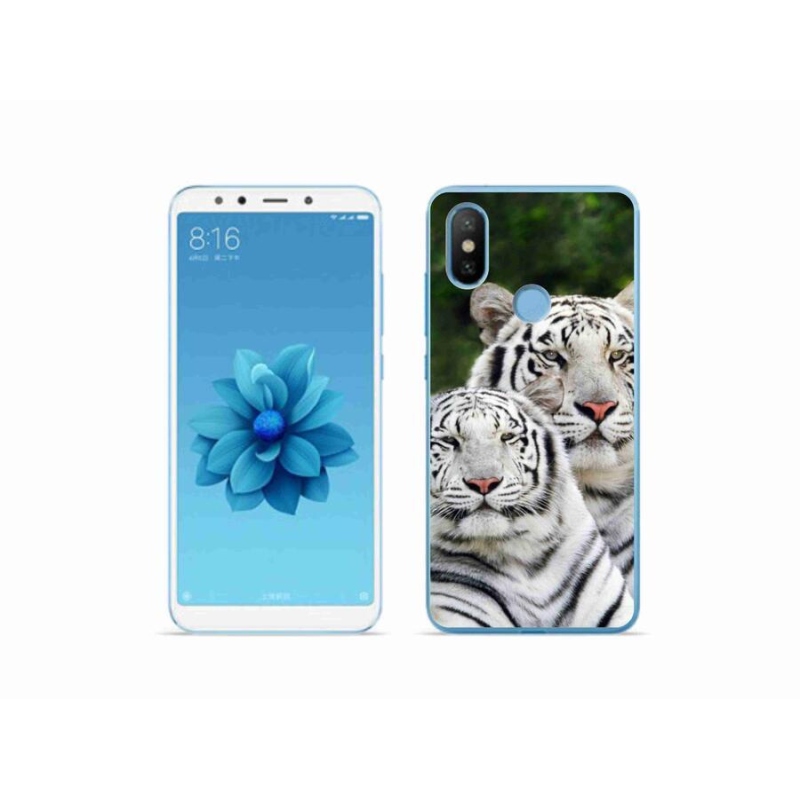 Gelový obal mmCase na mobil Xiaomi Mi A2 - bílí tygři
