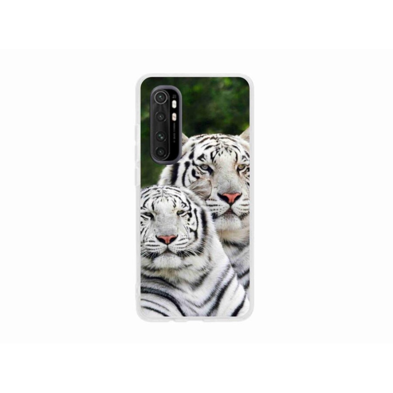 Gelový obal mmCase na mobil Xiaomi Mi Note 10 Lite - bílí tygři