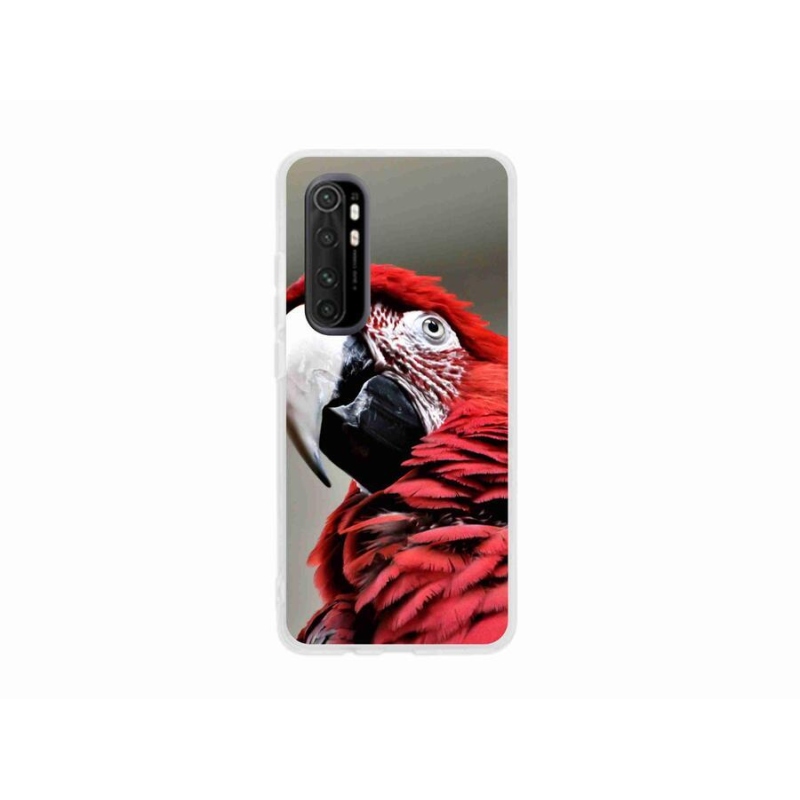 Gelový obal mmCase na mobil Xiaomi Mi Note 10 Lite - papoušek ara červený