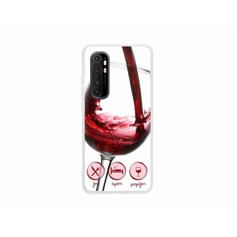 Gelový obal mmCase na mobil Xiaomi Mi Note 10 Lite - sklenička vína červené