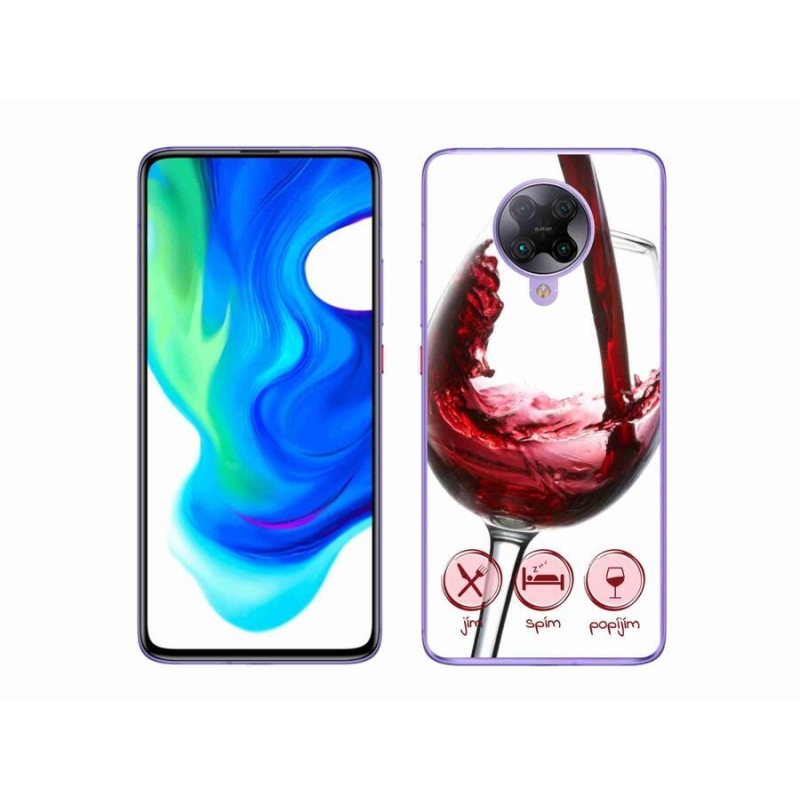 Gelový obal mmCase na mobil Xiaomi Poco F2 Pro - sklenička vína červené