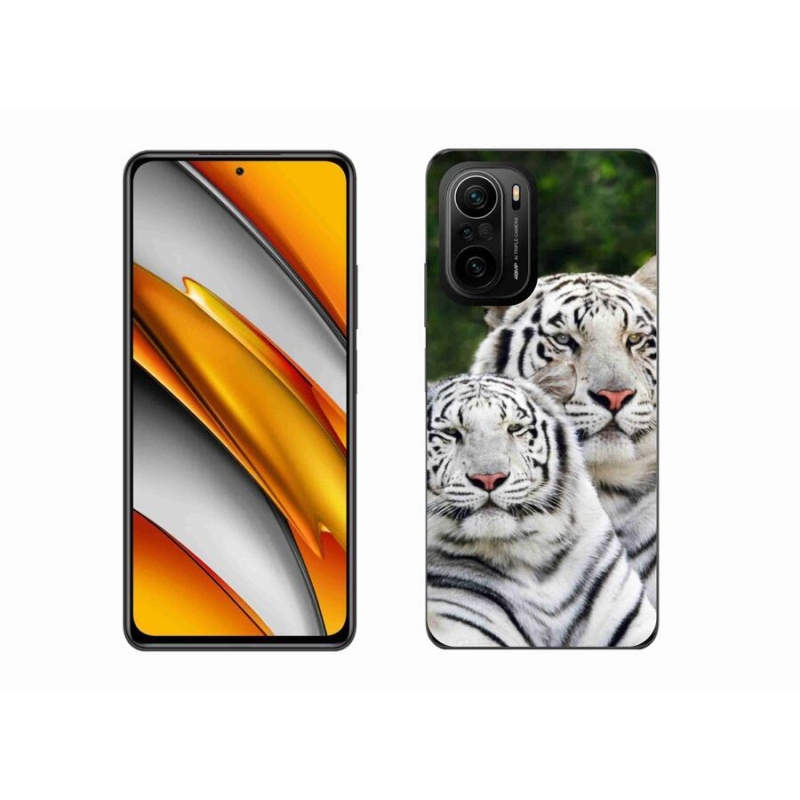Gelový obal mmCase na mobil Xiaomi Poco F3 - bílí tygři