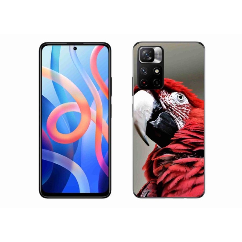 Gelový obal mmCase na mobil Xiaomi Poco M4 Pro 5G - papoušek ara červený
