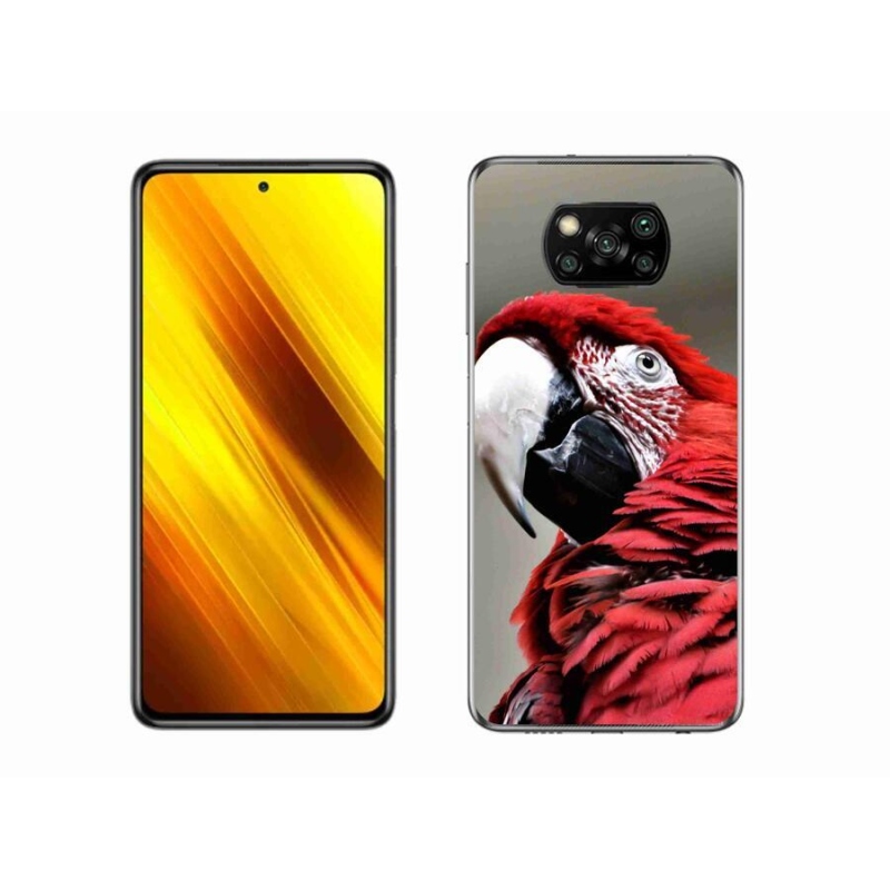 Gelový obal mmCase na mobil Xiaomi Poco X3 Pro - papoušek ara červený