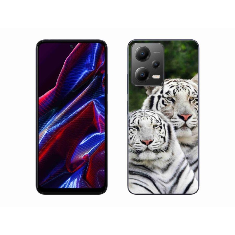 Gelový obal mmCase na mobil Xiaomi Poco X5 5G - bílí tygři