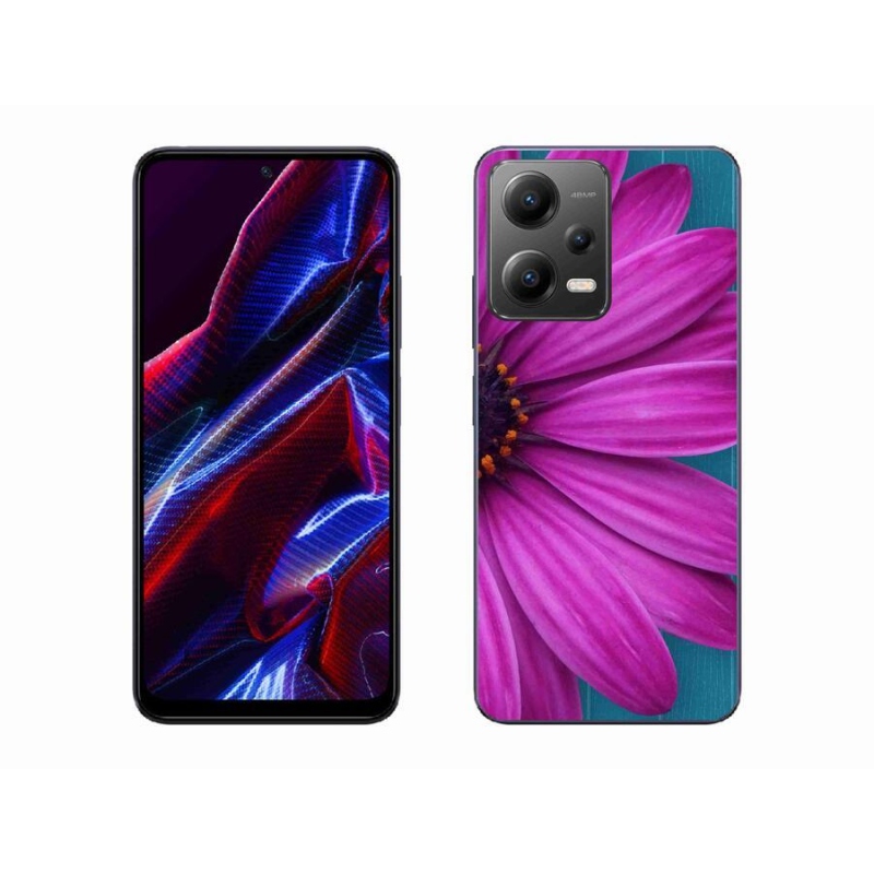 Gelový obal mmCase na mobil Xiaomi Poco X5 5G - fialová kopretina