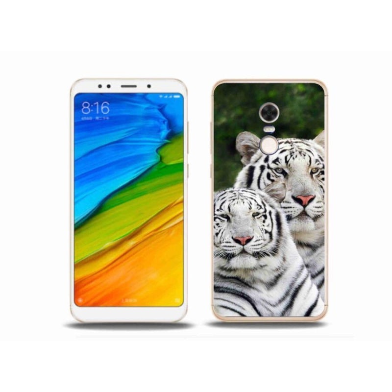 Gelový obal mmCase na mobil Xiaomi Redmi 5 Plus - bílí tygři