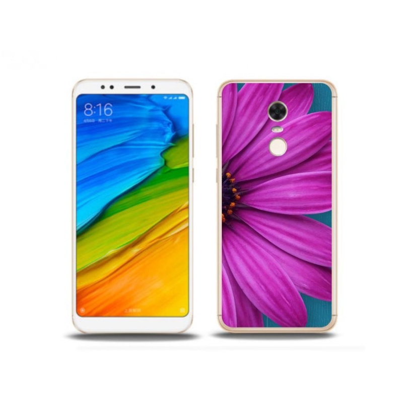 Gelový obal mmCase na mobil Xiaomi Redmi 5 Plus - fialová kopretina