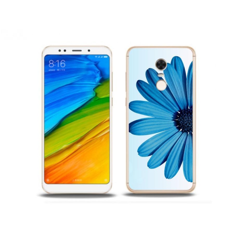 Gelový obal mmCase na mobil Xiaomi Redmi 5 Plus - modrá kopretina
