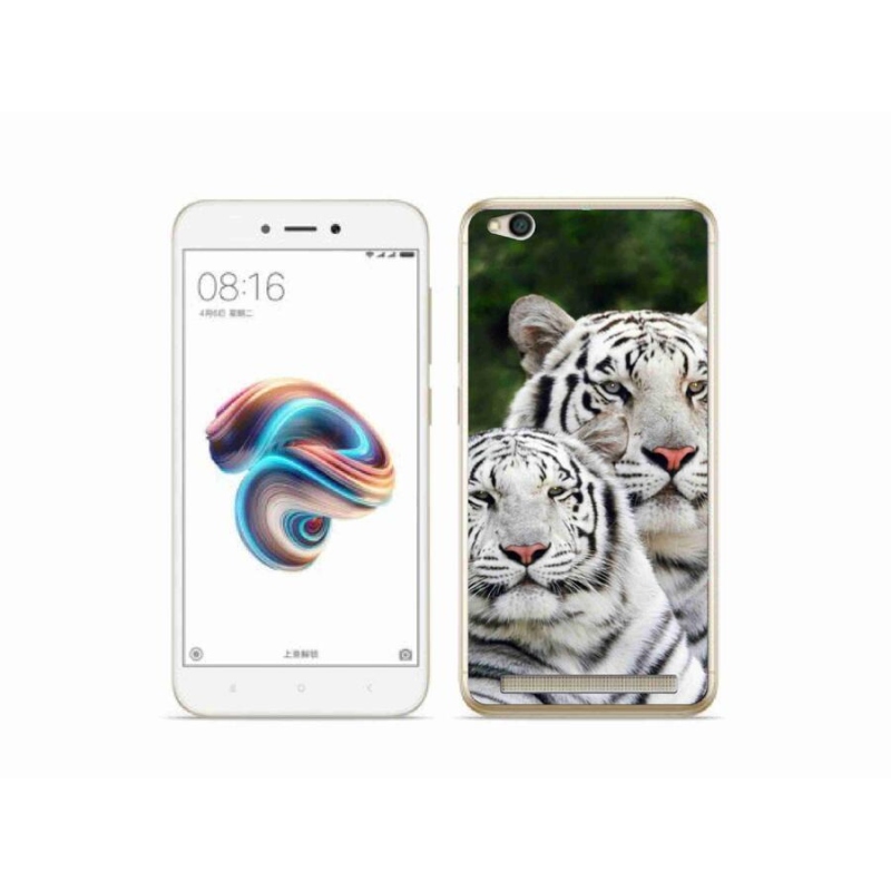Gelový obal mmCase na mobil Xiaomi Redmi 5A - bílí tygři