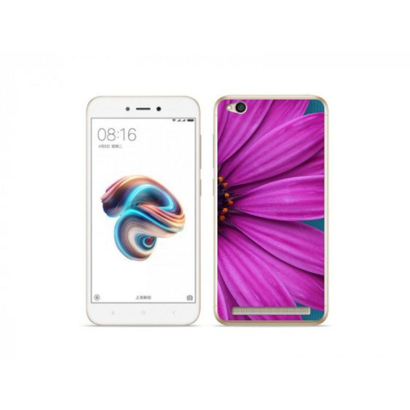 Gelový obal mmCase na mobil Xiaomi Redmi 5A - fialová kopretina