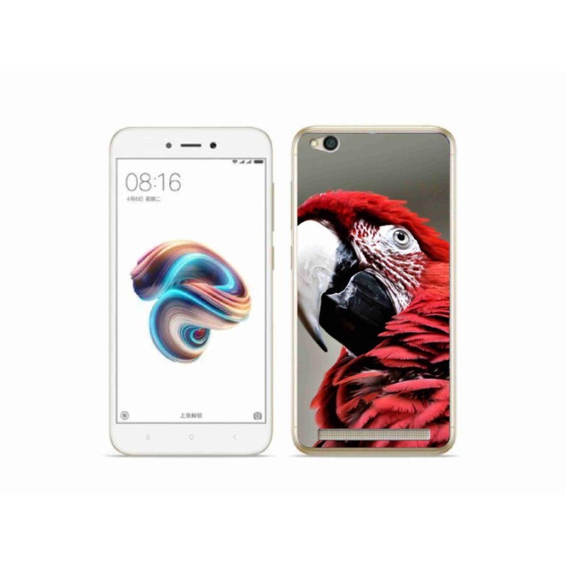 Gelový obal mmCase na mobil Xiaomi Redmi 5A - papoušek ara červený
