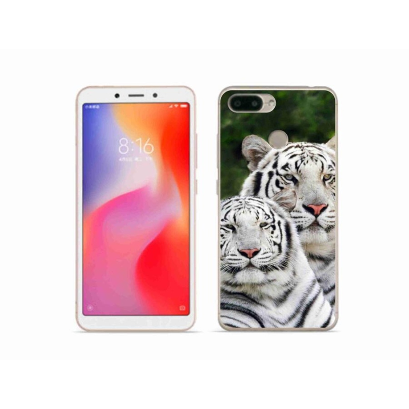 Gelový obal mmCase na mobil Xiaomi Redmi 6 - bílí tygři
