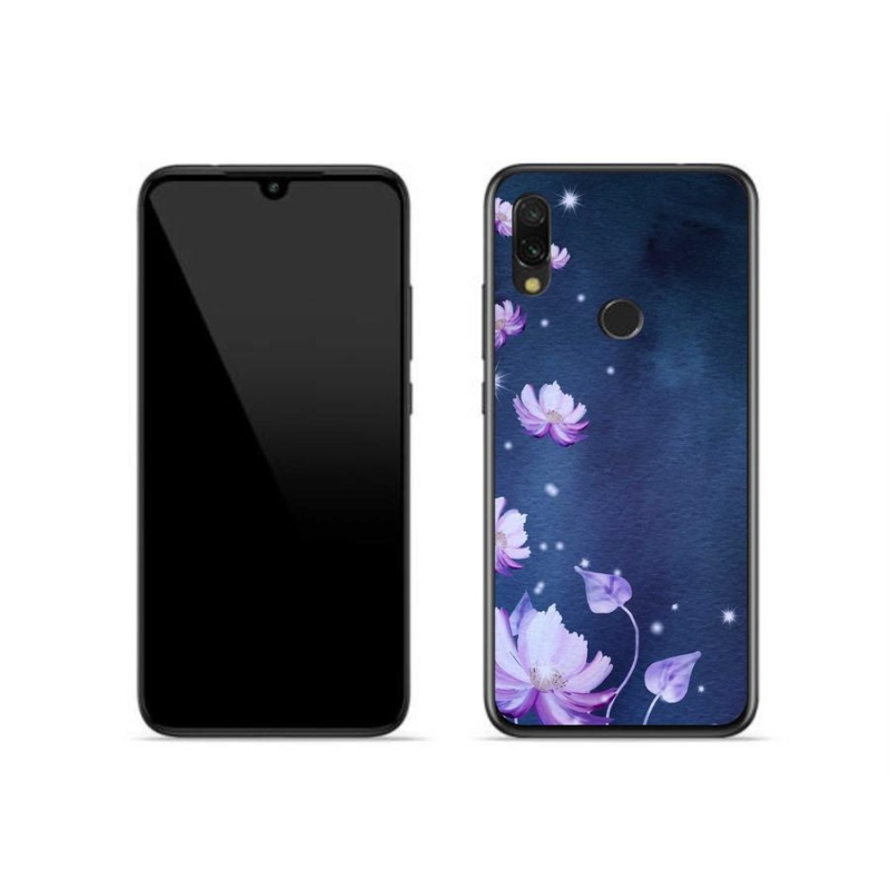 Gelový obal mmCase na mobil Xiaomi Redmi 7 - padající květy