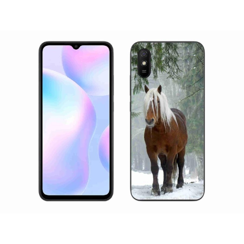 Gelový obal mmCase na mobil Xiaomi Redmi 9A - kůň v lese