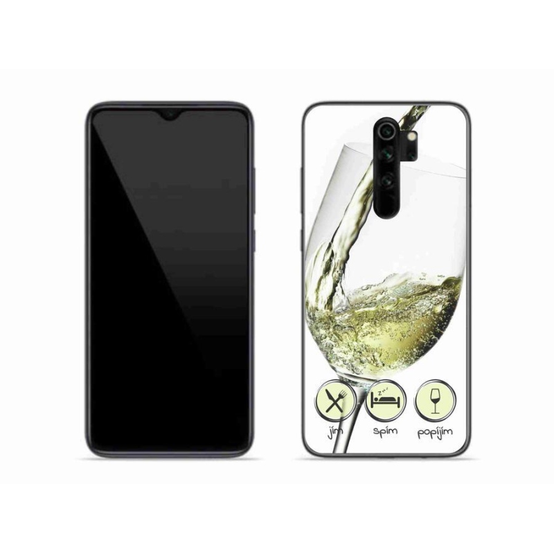 Gelový obal mmCase na mobil Xiaomi Redmi Note 8 Pro - sklenička vína bílé
